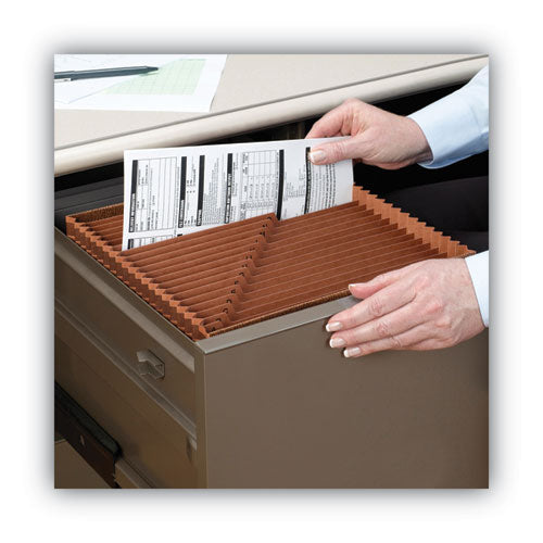 Tuff Expanding Open-top Stadium File, 21 Sections, 1/21-cut Tabs, Letter Size, Redrope.