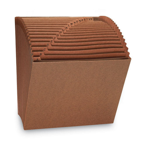 Tuff Expanding Open-top Stadium File, 21 Sections, 1/21-cut Tabs, Letter Size, Redrope.