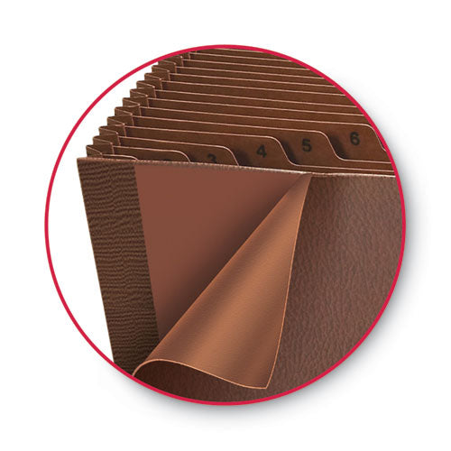 Tuff Expanding Open-top Stadium File,31 Sections, 1/31-cut Tabs, Letter Size, Redrope