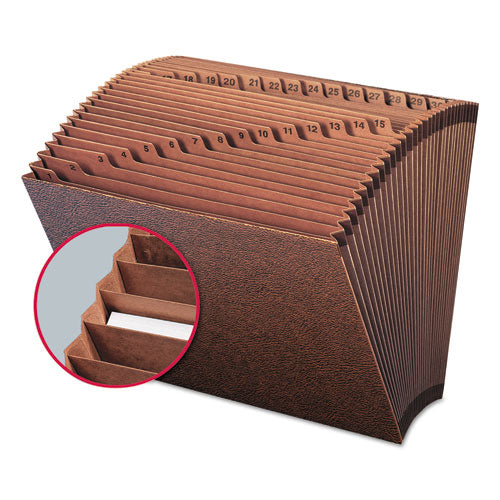 Tuff Expanding Open-top Stadium File,31 Sections, 1/31-cut Tabs, Letter Size, Redrope