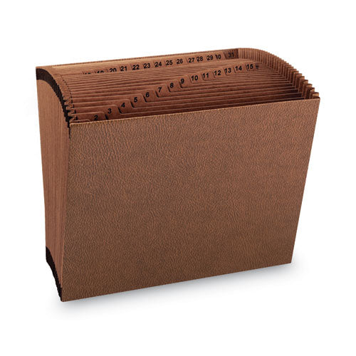 Tuff Expanding Open-top Stadium File,31 Sections, 1/31-cut Tabs, Letter Size, Redrope