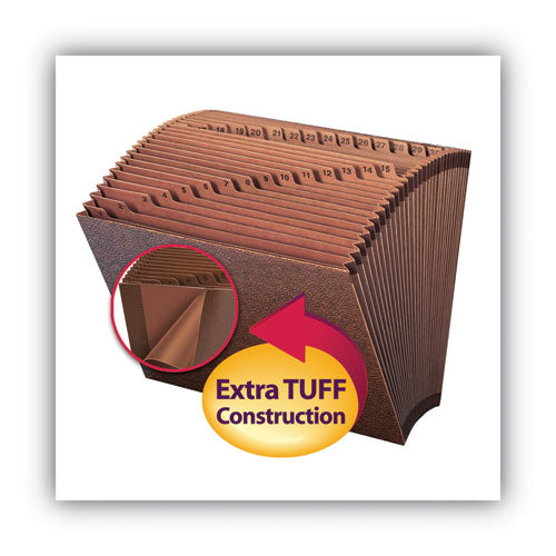 Tuff Expanding Open-top Stadium File,31 Sections, 1/31-cut Tabs, Letter Size, Redrope