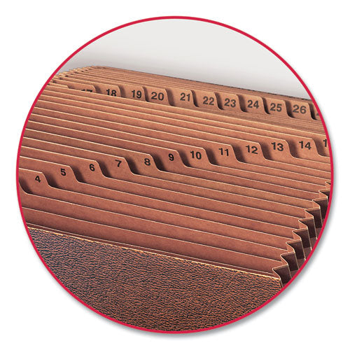Tuff Expanding Open-top Stadium File, 31 Sections, 1/31-cut Tabs, Legal Size, Redrope.