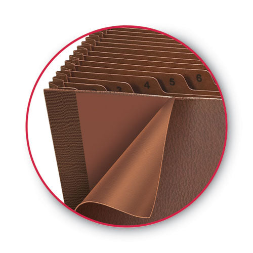 Tuff Expanding Open-top Stadium File, 31 Sections, 1/31-cut Tabs, Legal Size, Redrope.