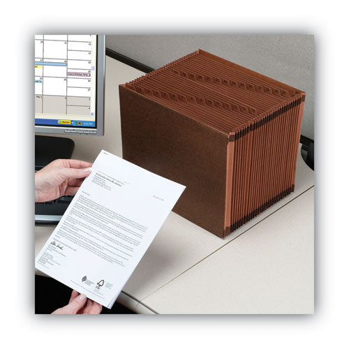 Tuff Expanding Open-top Stadium File, 31 Sections, 1/31-cut Tabs, Legal Size, Redrope.