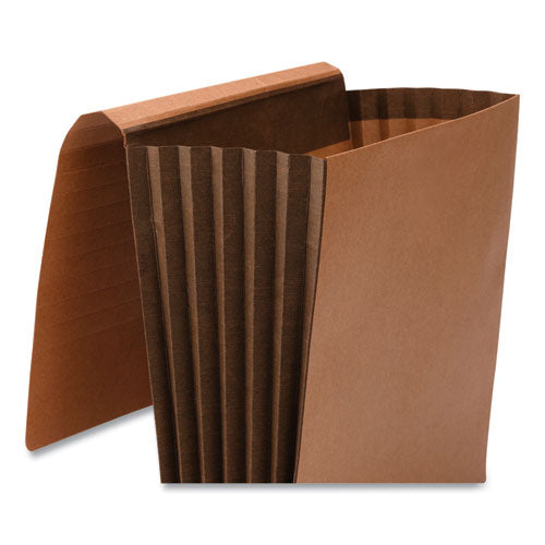 Tuff Expanding Wallets, 5.25" Expansion, 1 Section, Elastic Cord Closure, Letter Size, Redrope.