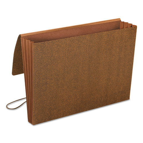 Classic Expanding Wallets With Tear-resistant Gussets, 3.5" Expansion, 1 Section, Elastic Cord Closure, Legal Size, Redrope.