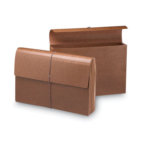 Classic Expanding Wallets With Tear-resistant Gussets, 3.5" Expansion, 1 Section, Elastic Cord Closure, Legal Size, Redrope.