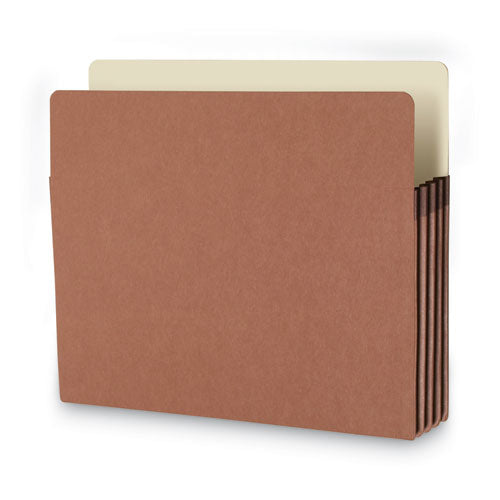 Recycled Top Tab File Pockets, 3.5" Expansion, Letter Size, Redrope, 25/box.