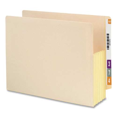 Manila End Tab File Pockets With Tear Resistant Gussets, 5.25" Expansion, Letter Size, Manila, 10/box.