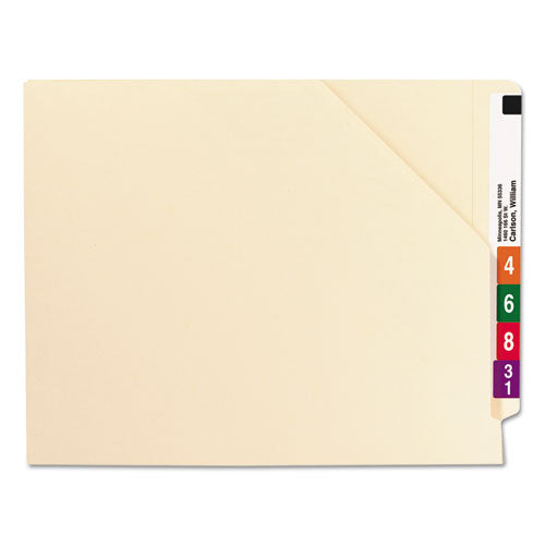 End Tab Jackets With Reinforced Tabs, Straight Tab, Letter Size, 11-pt Manila, 100/box.