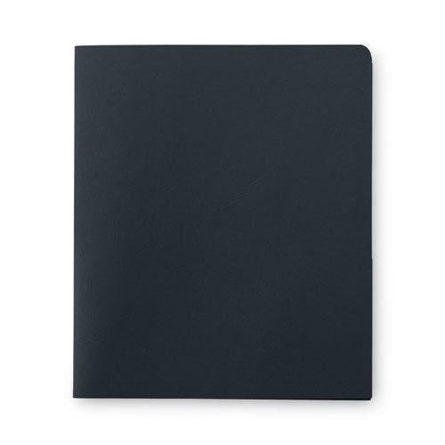 Two-pocket Folder, Textured Paper, 100-sheet Capacity, 11 X 8.5, Black, 25/box.