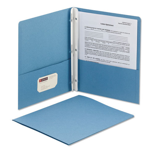 2-pocket Folder With Tang Fastener, 0.5" Capacity, 11 X 8.5, Blue, 25/box.