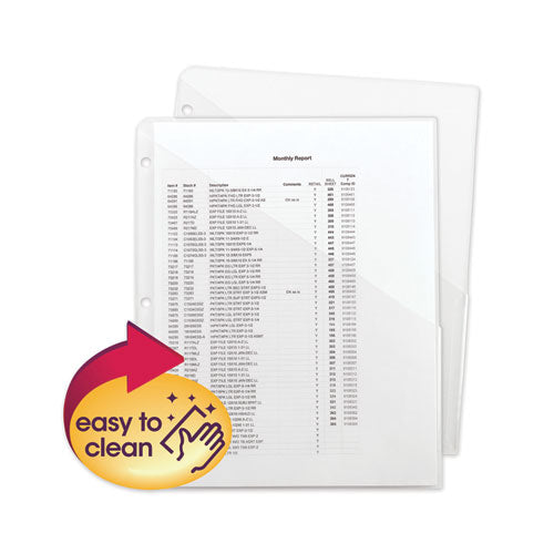 Organized Up Poly Slash Jackets, 2-sections, Letter Size, Clear, 5/pack.
