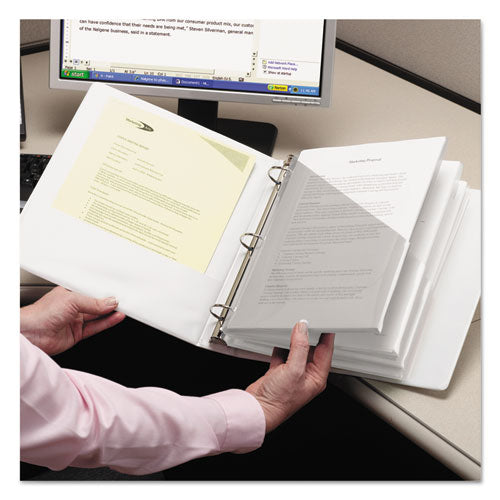 Organized Up Poly Slash Jackets, 2-sections, Letter Size, Clear, 5/pack.