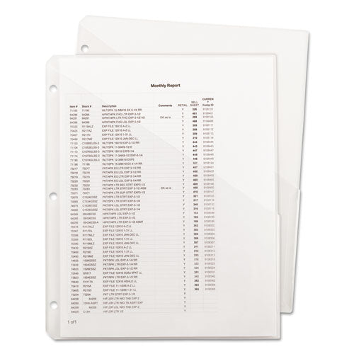 Organized Up Poly Slash Jackets, 2-sections, Letter Size, Clear, 5/pack.