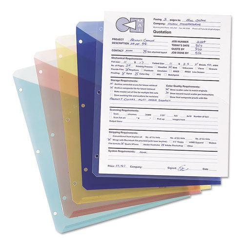 Organized Up Poly Slash Jackets, 2-sections, Letter Size, Clear, 5/pack.