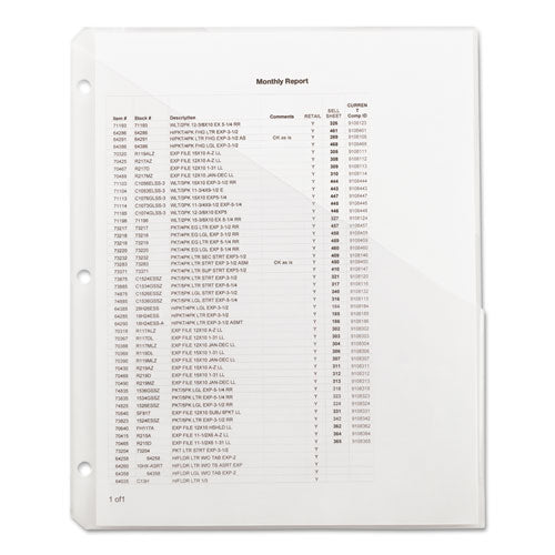 Organized Up Poly Slash Jackets, 2-sections, Letter Size, Clear, 5/pack.