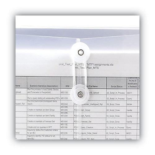 Poly String And Button Interoffice Envelopes, Open-side (horizontal), 9.75 X 11.63, Clear, 5/pack.