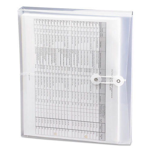 Poly String And Button Interoffice Envelopes, Open-side (horizontal), 9.75 X 11.63, Clear, 5/pack.
