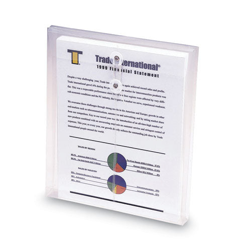Poly String And Button Interoffice Envelopes,Open-end (vertical), 9.75 X 11.63, Clear, 5/pack
