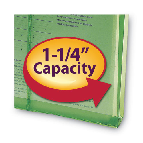 Poly String And Button Interoffice Envelopes, Open-end (vertical), 9.75 X 11.63, Transparent Green, 5/pack.