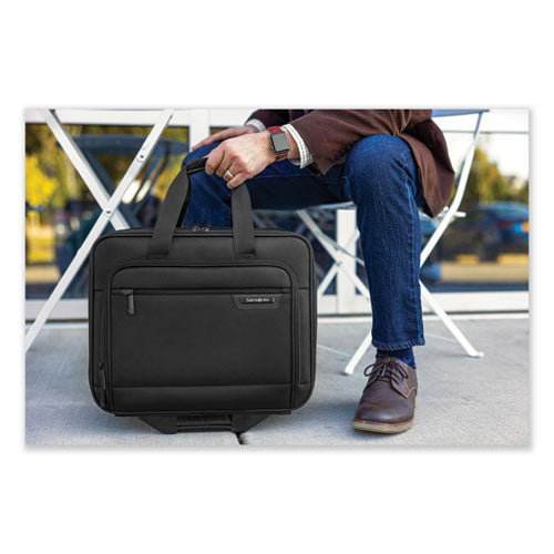 Rolling Business Case, Fits Devices Up To 15.6", Polyester, 16.54 X 8 X 9.06, Black.