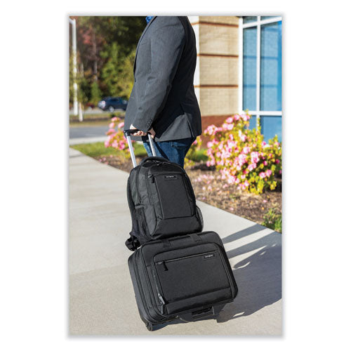 Rolling Business Case, Fits Devices Up To 15.6", Polyester, 16.54 X 8 X 9.06, Black.