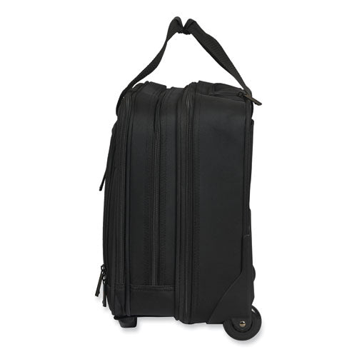 Rolling Business Case, Fits Devices Up To 15.6", Polyester, 16.54 X 8 X 9.06, Black.