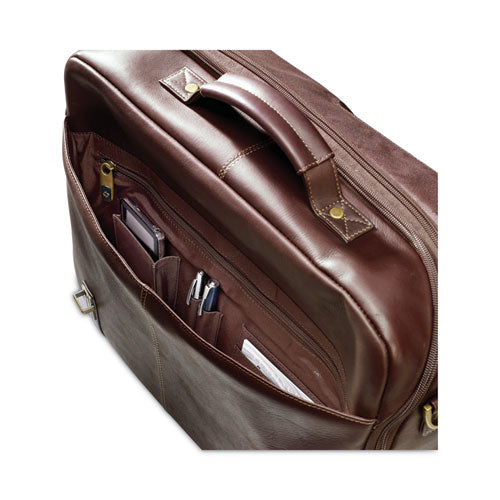 Leather Flapover Case, Fits Devices Up To 15.6", Leather, 16 X 6 X 13, Brown.