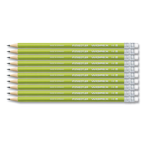 Wopex Extruded Pencil, Hb (#2), Black Lead, Green Barrel, 10/pack.