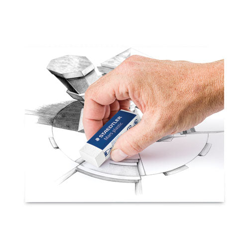 Mars Eraser, For Pencil/ink Marks, Rectangular Block, Large, White, 20/box.