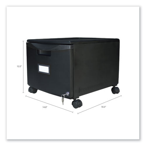Single-drawer Mobile Filing Cabinet,1 Legal/letter-size File Drawer, Black, 14.75" X 18.25" X 12.75"