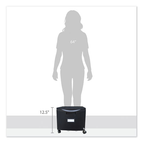 Single-drawer Mobile Filing Cabinet,1 Legal/letter-size File Drawer, Black, 14.75" X 18.25" X 12.75"