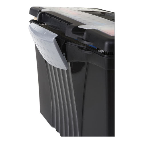 Portable Letter/legal Filebox With Organizer Lid, Letter/legal Files, 14.5" X 10.5" X 12", Black.