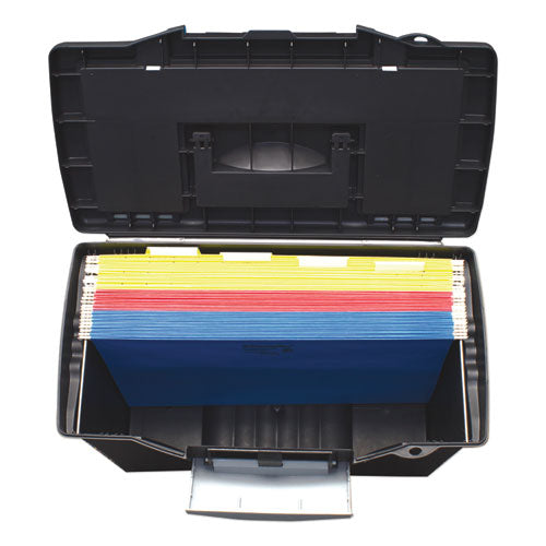 Portable Letter/legal Filebox With Organizer Lid, Letter/legal Files, 14.5" X 10.5" X 12", Black.