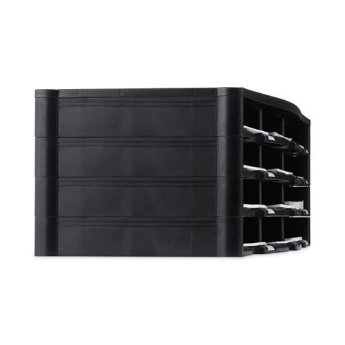 Storex Literature Organizer, 12 Compartments, 10.63 X 13.3 X 31.4, Black.