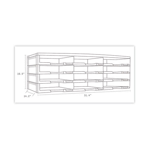 Storex Literature Organizer, 12 Compartments, 10.63 X 13.3 X 31.4, Black.