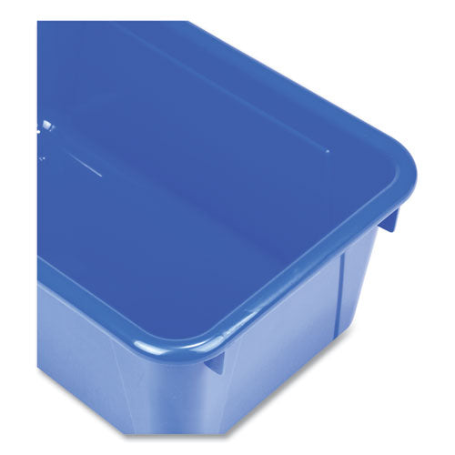 Cubby Bin With Lid, 1 Section, 2 Gal, 8.2 X 12.5 X 11.5, Blue, 5/pack.
