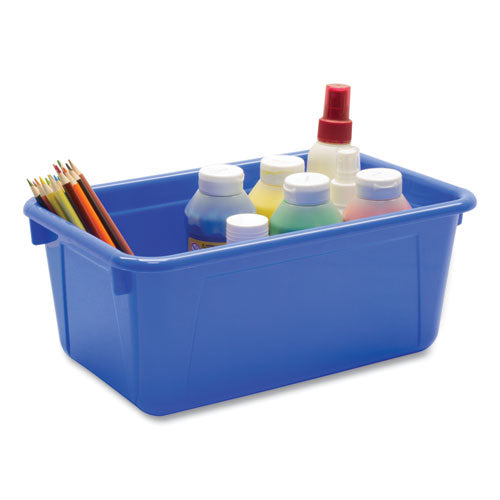 Cubby Bin With Lid, 1 Section, 2 Gal, 8.2 X 12.5 X 11.5, Blue, 5/pack.