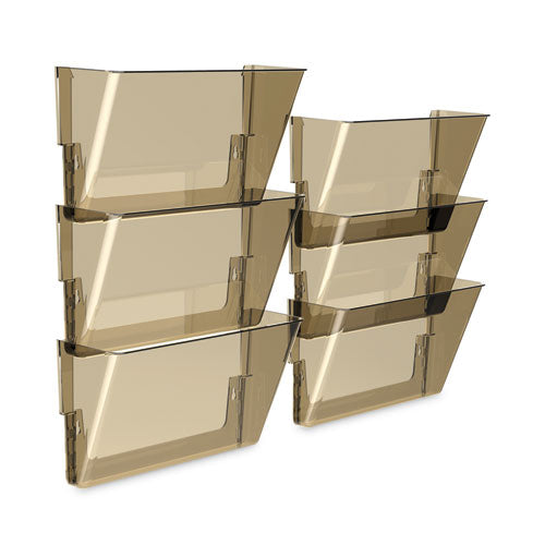 Wall File, Letter Size, 13" X 4" X 7", Smoke.