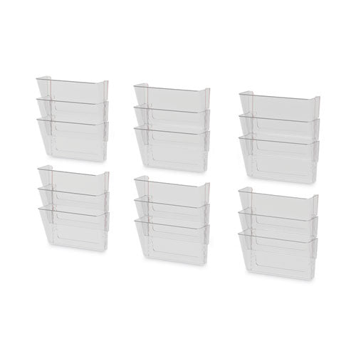 Wall File, 3 Sections, Legal Size 16" X 4" X 14", Clear, 3/set.