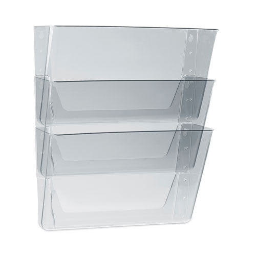 Wall File, 3 Sections, Letter Size, 13" X 4" X 14",  Clear, 3/set.