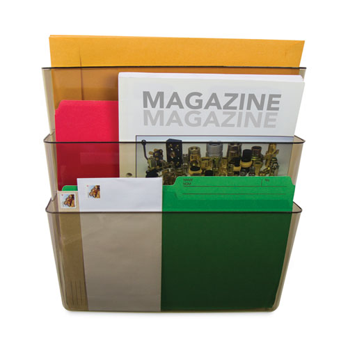 Wall File, 3 Sections, Letter Size, 13" X 4" X 14",  Smoke, 3/set.