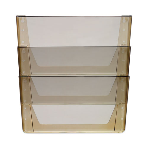 Wall File, 3 Sections, Letter Size, 13" X 4" X 14",  Smoke, 3/set.