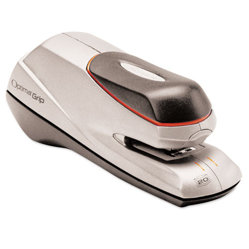 Optima Grip Electric Stapler, 20-sheet Capacity, Black/silver.