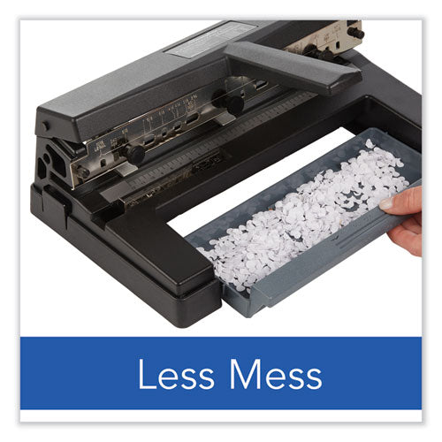 40-sheet Heavy-duty Two- To Four-hole Adjustable Heavy-duty Paper Punch, 9/32" Holes, Black.
