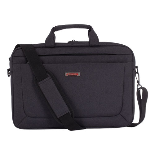 Cadence Slim Briefcase, Fits Devices Up To 15.6", Polyester, 3.5 X 3.5 X 16, Charcoal