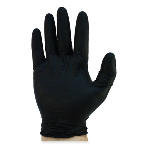 Proguard Powder Free Nitrile Gloves, Large, Black, 100/box.