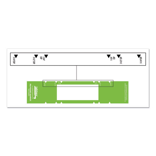 File Pocket Handles, 9.63 X 2, Green/white,  4/sheet, 12 Sheets/pack
